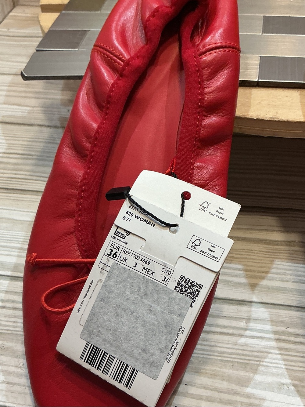 Mango Red Leather Ballet Flats - Picture 11 of 11
